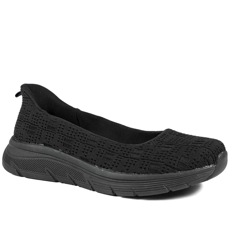 Easy Step In Comfort Wedge Shoes - BOJIE43018 / 329 291 - Black