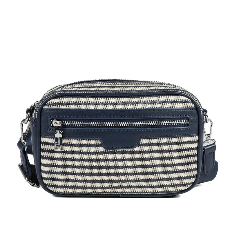 Zip Up Shoulder Bag - RIM38003 / 324 471 - Navy - White