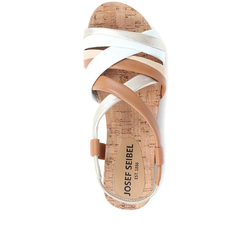 Flat Leather Sandals - JOSEF37500 / 323 354 - Tan Multi