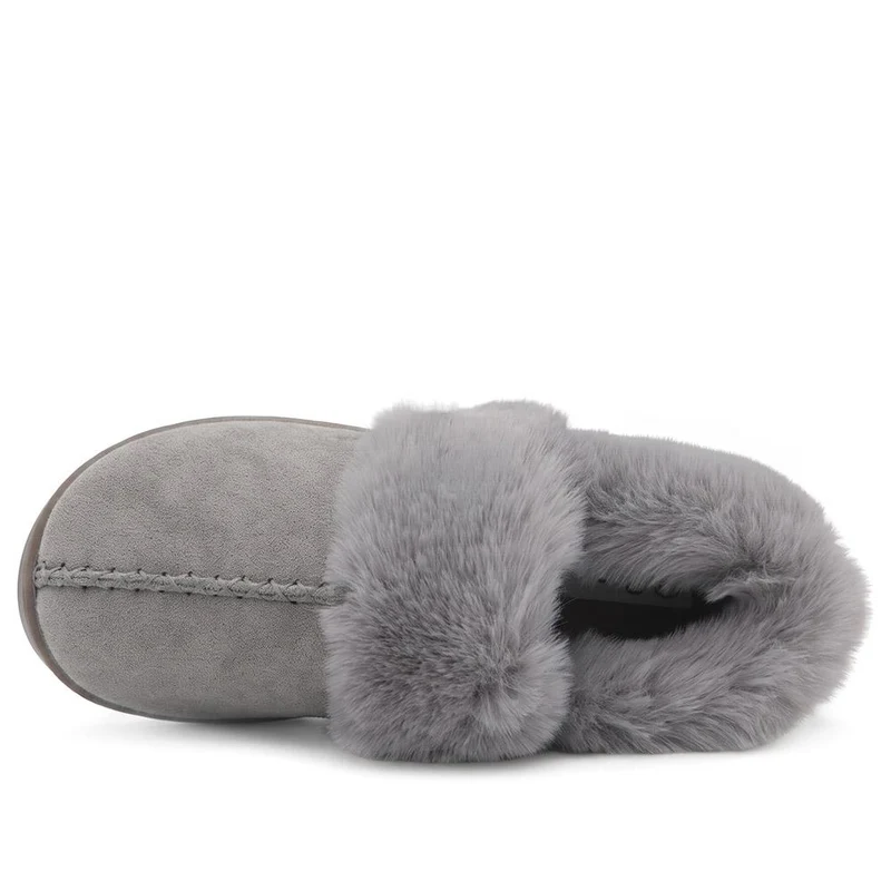 Luxury Faux Fur Full Slippers - GALOP44002 / 330 001 - Grey