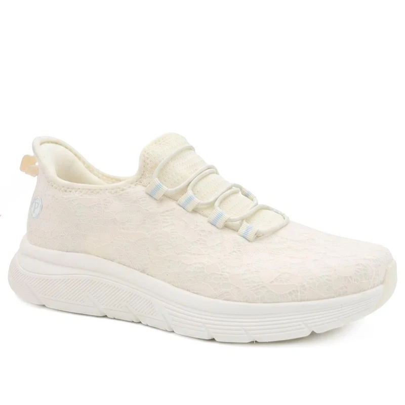 Easy Step In Wide Fit Memory Foam Trainers - BOJIE43024 / 329 532 - Off White