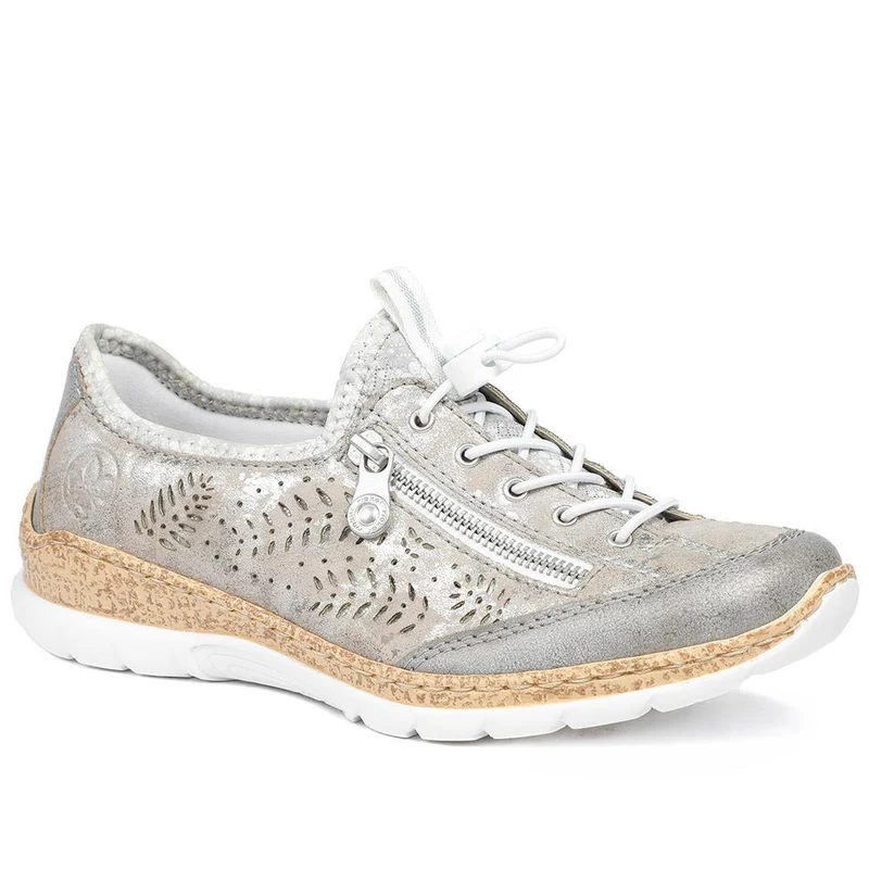 Rieker Bungee Lace & Zip Trainers - RKR43007 / 328 772 - Grey