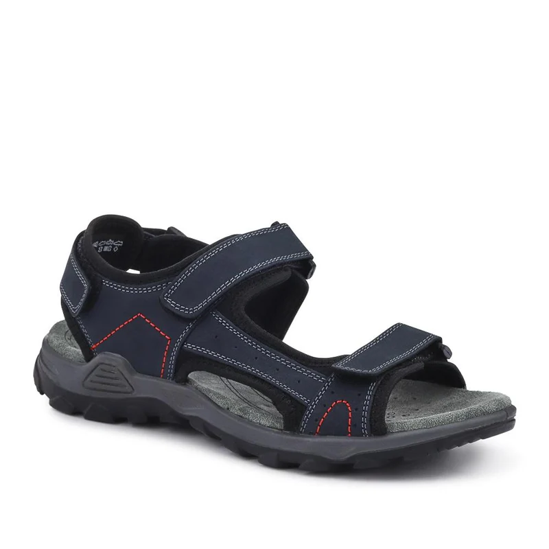 Adjustable Leather Walking Sandals - DDIN35007 / 321 538 - Navy