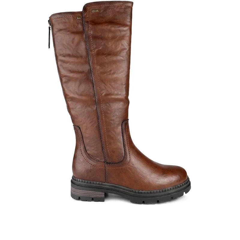 Relife Zip Up Calf Length Boots - RELIF44033 / 329 821 - Cognac