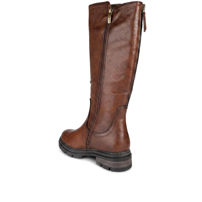 Relife Zip Up Calf Length Boots - RELIF44033 / 329 821 - Cognac