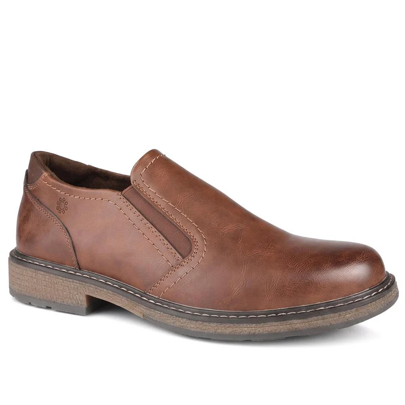 Relife Extra Wide Slip On Shoes - RELIF44017 / 329 887 - Cognac