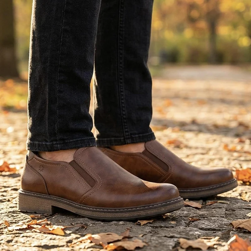 Relife Extra Wide Slip On Shoes - RELIF44017 / 329 887 - Cognac