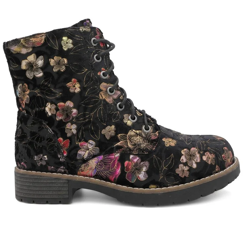 Extra-Wide Fit Boots - ANDOVER / 322 708 - Black Multi Floral