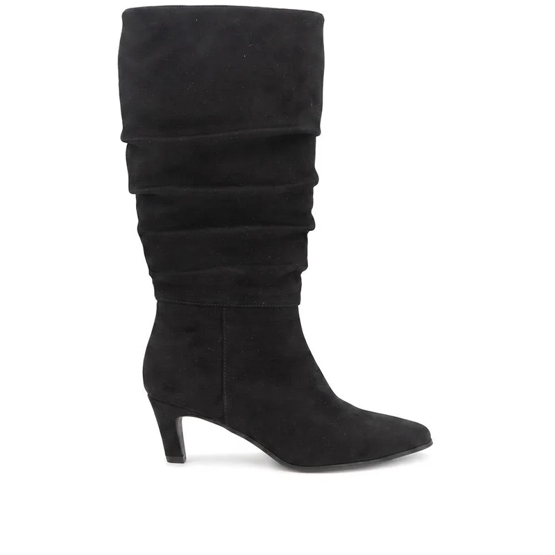 Bellissimo Slouch Design Cone Heel Boots - BELSANYI44039 / 330 082 - Black