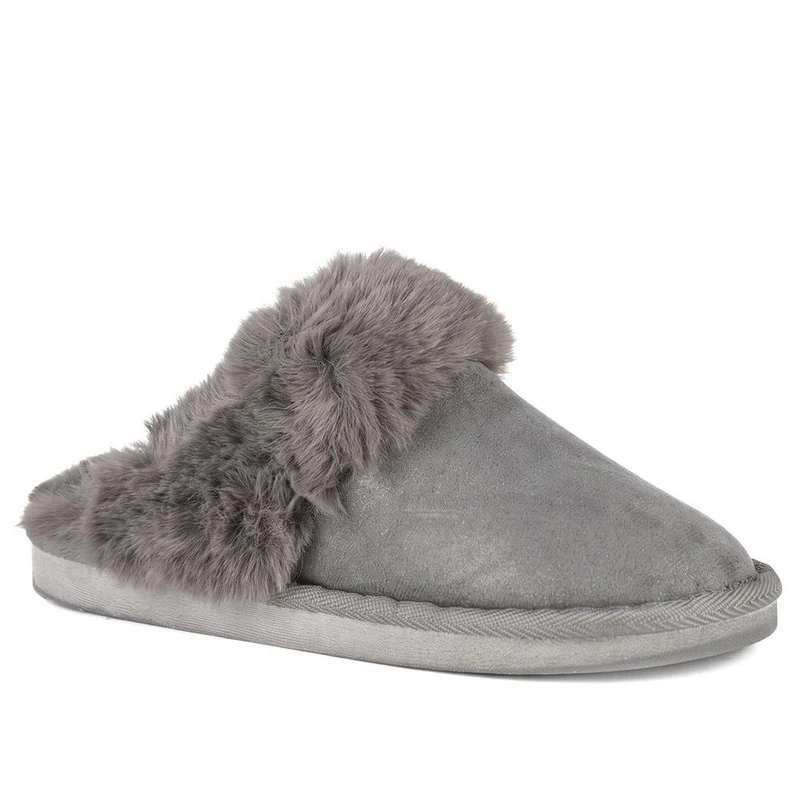 Luxury Faux Fur Lined Mule Slippers - GALOP44004 / 330 021