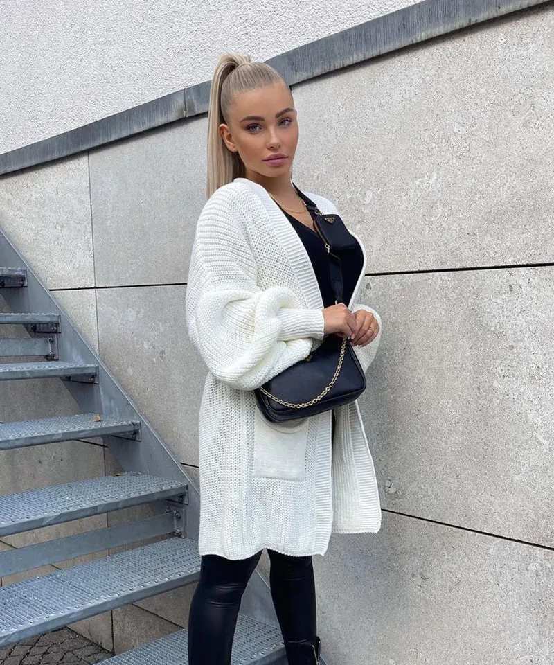 Cardigan Leilani Kurz Cremeweiß