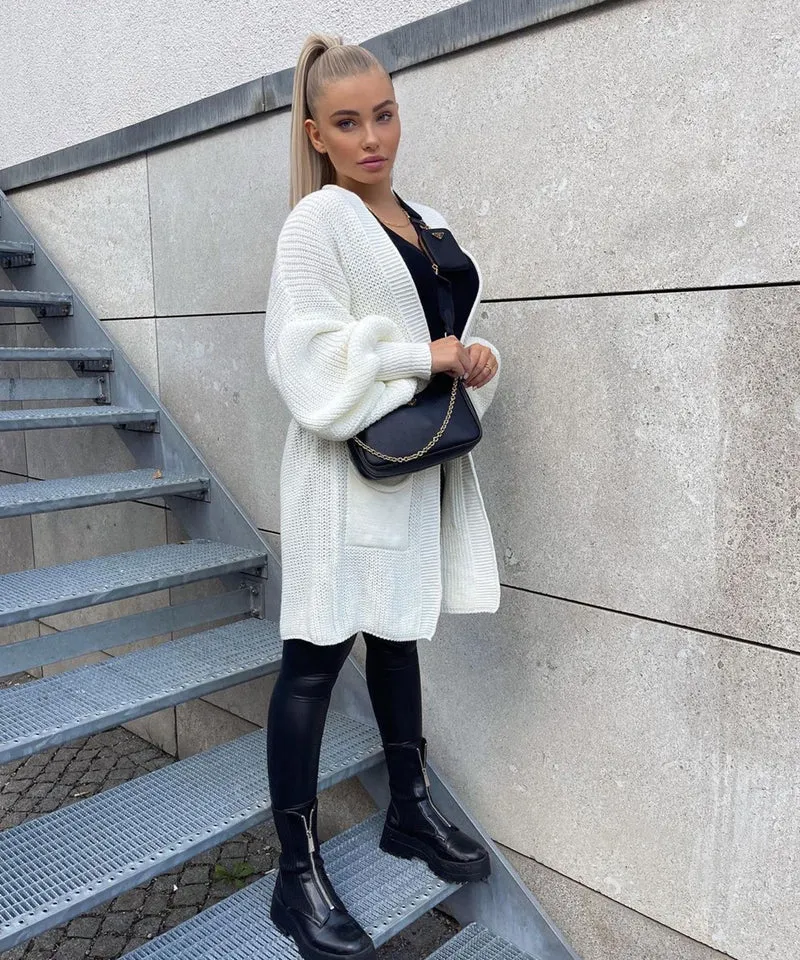 Cardigan Leilani Kurz Cremeweiß