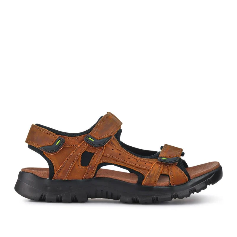 Wide-Fitting Leather Sandals - JOSEF41501 / 327 044 - Brown