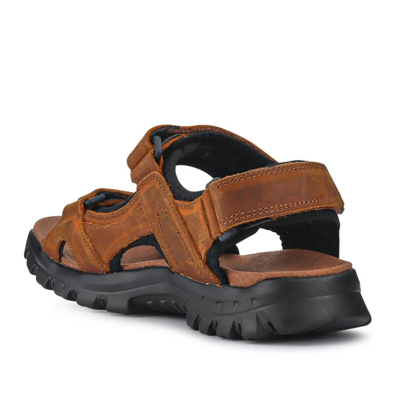 Wide-Fitting Leather Sandals - JOSEF41501 / 327 044 - Brown