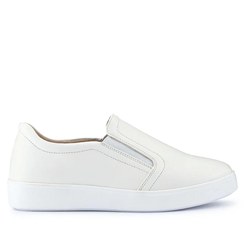 Wide Fit Ladies' Slip-On Shoes - WBINS41016 / 327 017 - White
