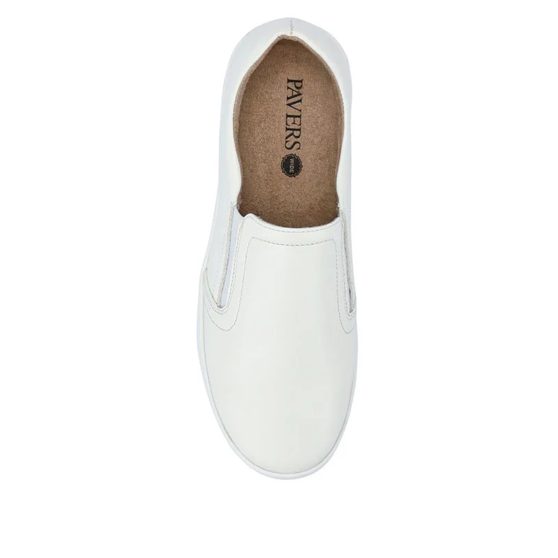 Wide Fit Ladies' Slip-On Shoes - WBINS41016 / 327 017 - White