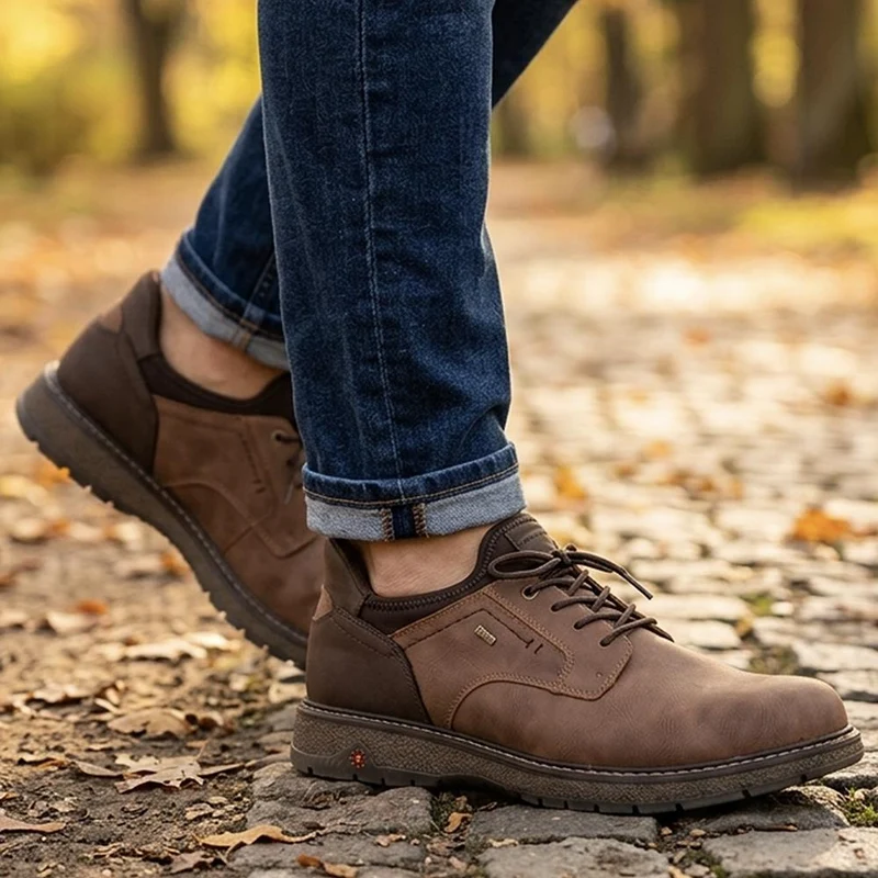 Relife Wide Fit Lace-Up Shoes - RELIF42000 / 327 804 - Cognac