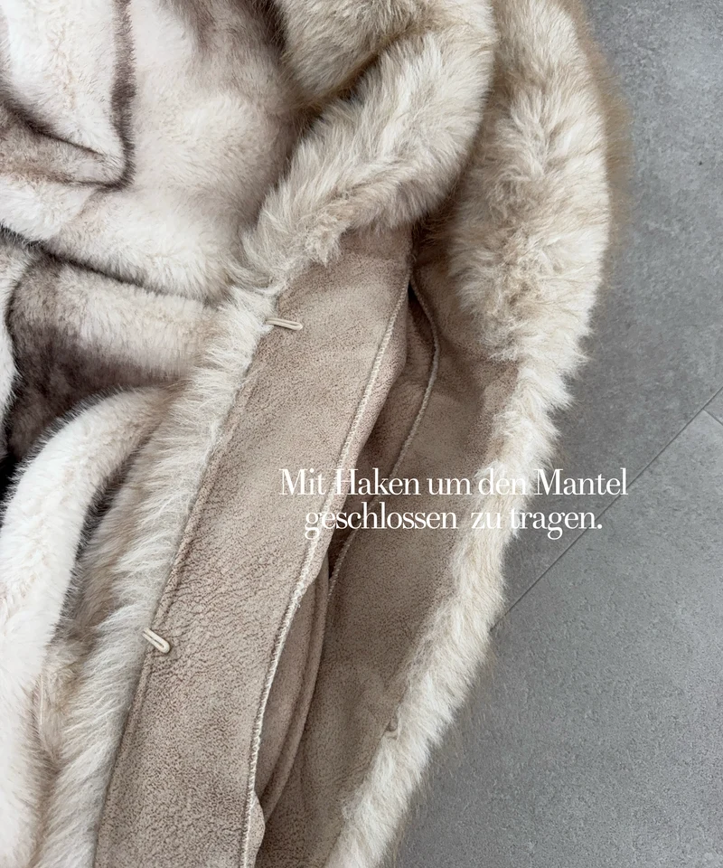 Hochwertiger Pelzmantel Luxe Creme