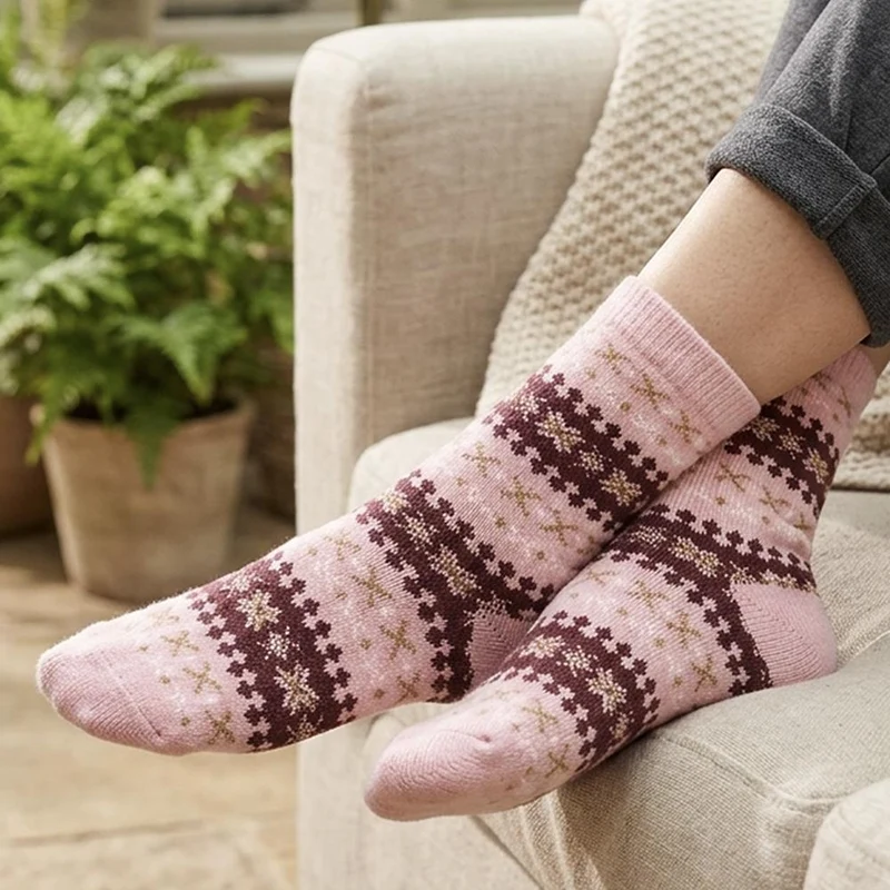 Cosy Winter Socks 2-Pair Pack - MAXWI40019 / 325 847 - Burgundy Multi