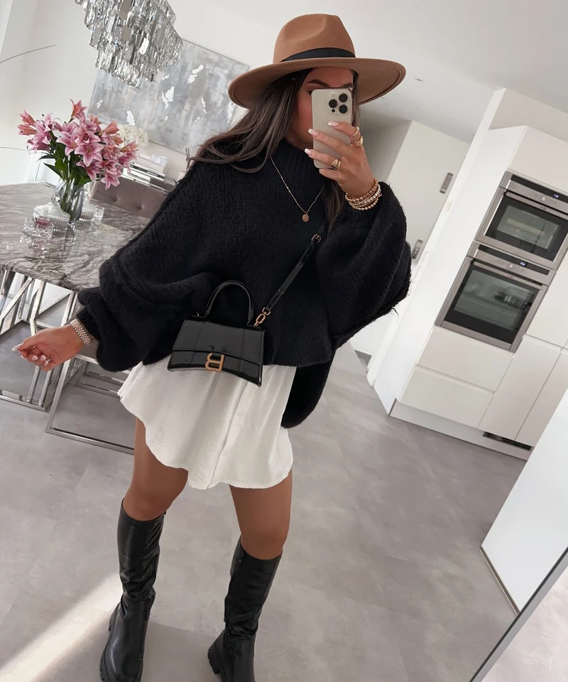 Oversize Pullover Nata Schwarz