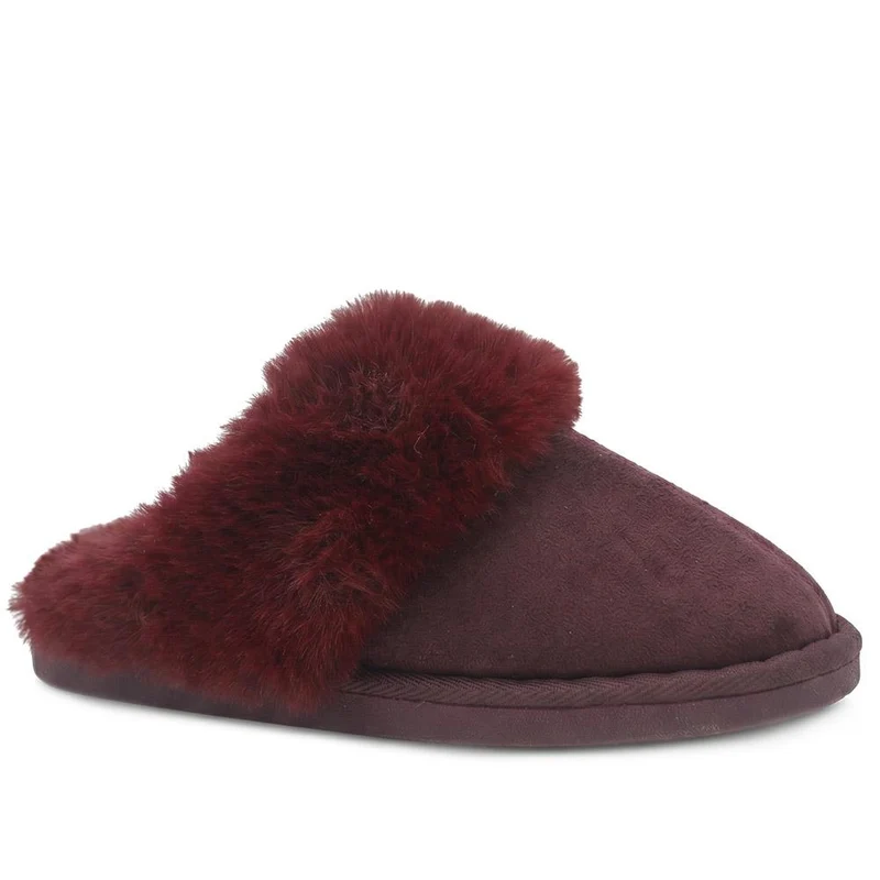 Wide Fit Fur Slippers - GALOP44005 / 330 022