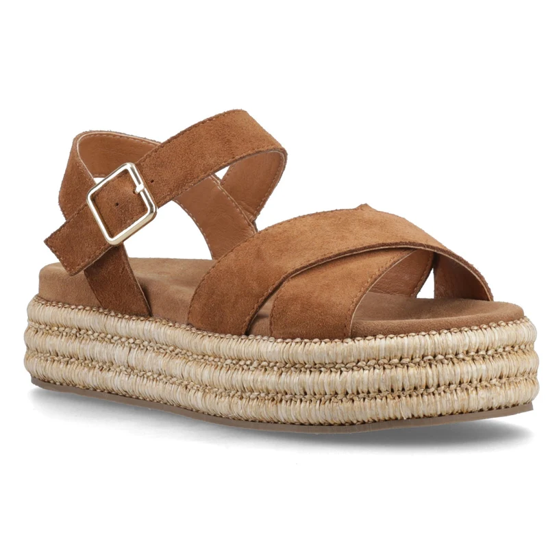 Hush Puppies Damen Rosa Rafia Sandale | Bräunen