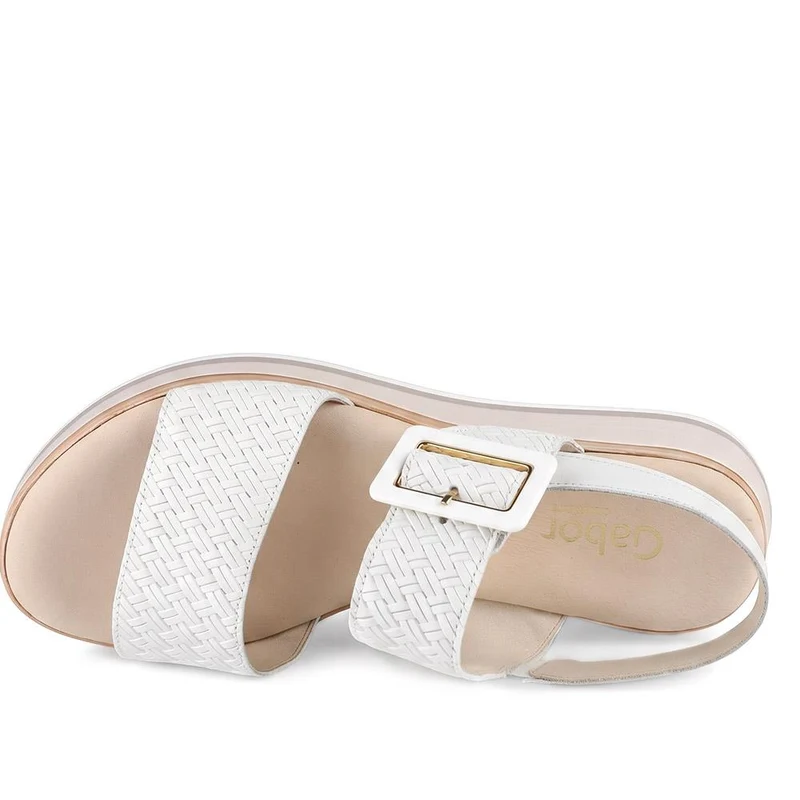 Gabor Leather Adjustable Fasten Sandals - GABC43517 / 330 456 - White