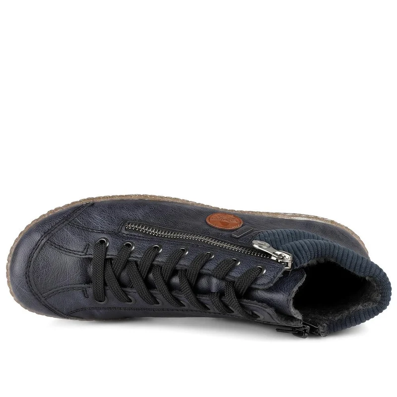 Rieker Zip & Lace High-Top Trainers - RKR42531 / 327 695 - Navy-Navy