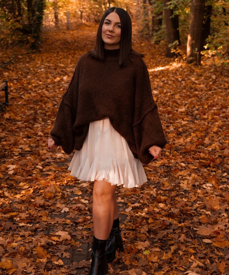 Oversize Pullover Nata Dunkelbraun