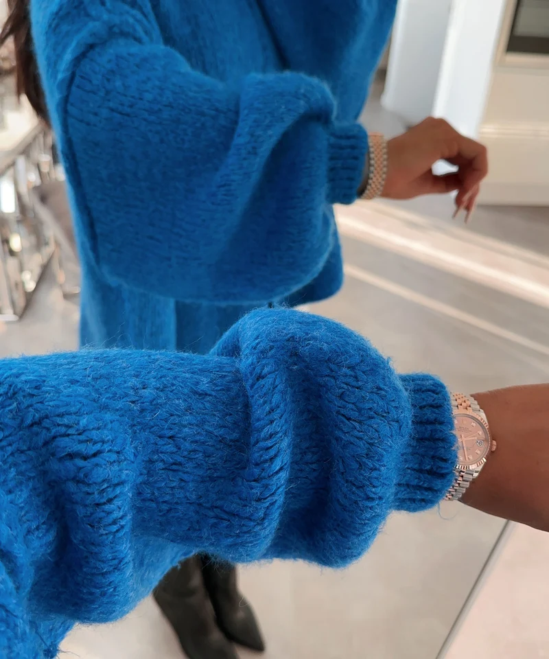 Oversize Strickjacke Jalsien Royalblau