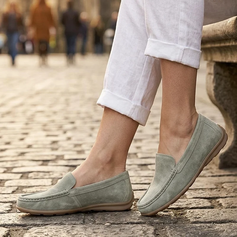 Gabor Suede Leather Moccasins - GABC44062 / 330 680 - Khaki