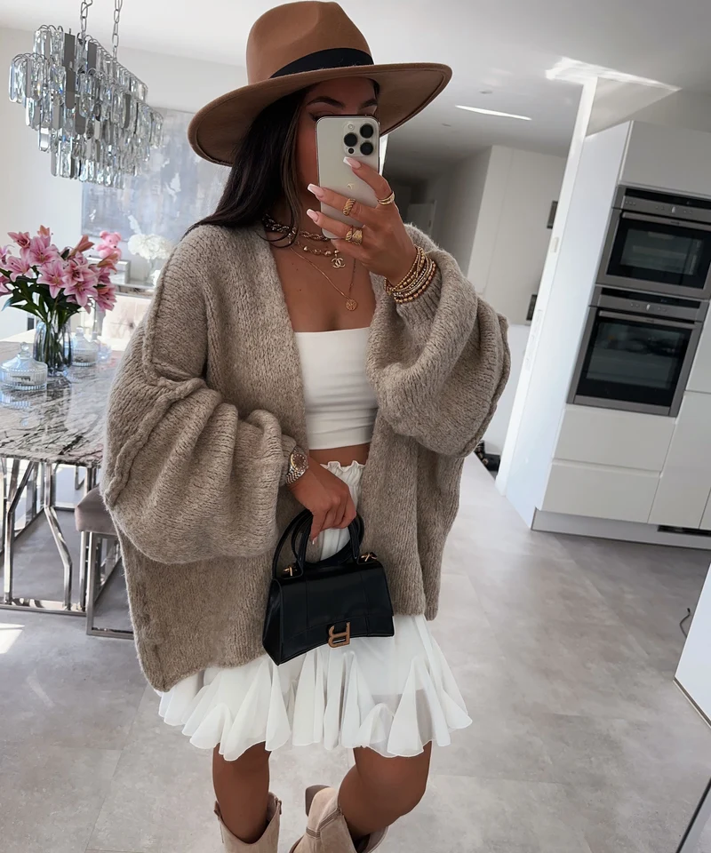 Cardigan Ray Taupe