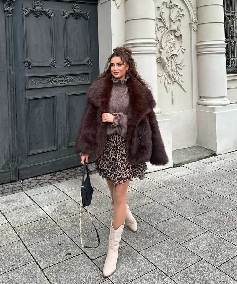Cowboy Stiefel Selenay Beige Midi