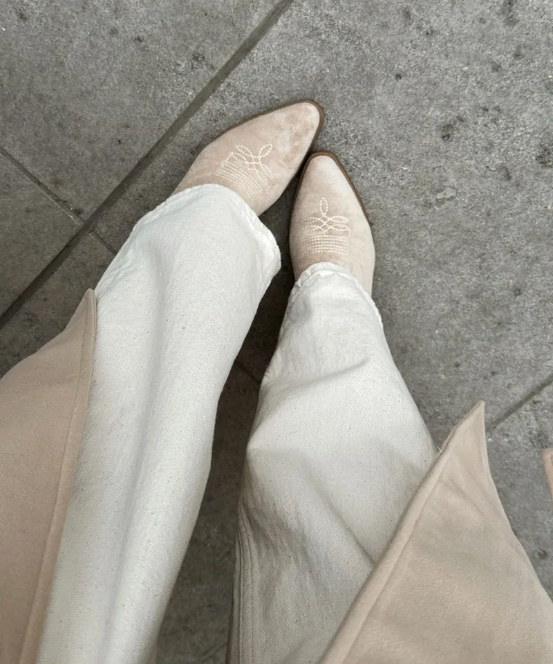 Cowboy Stiefel Selenay Beige Midi