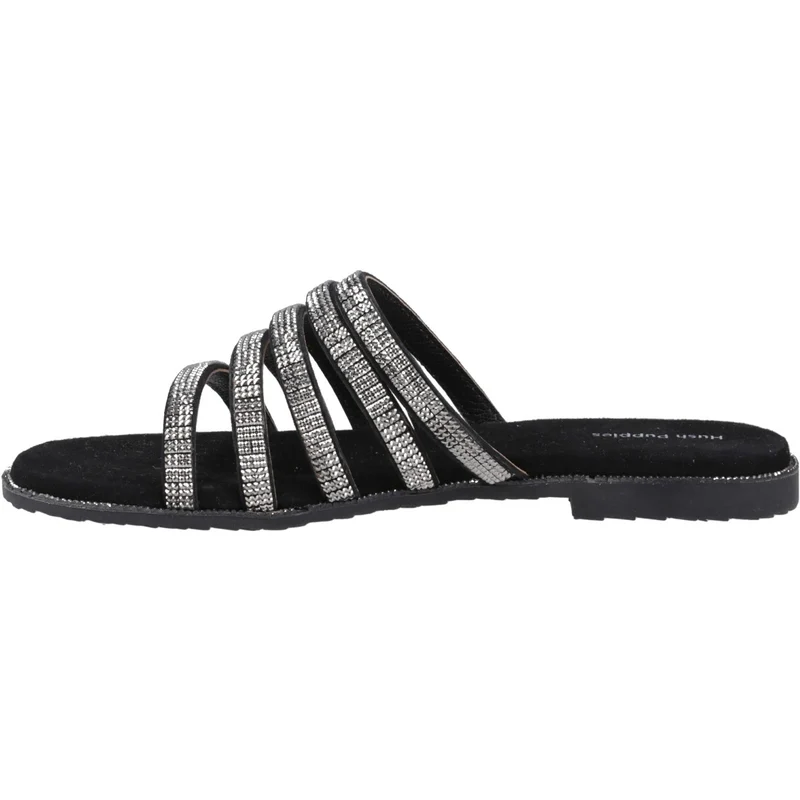 Hush Puppies Paris Damen-Sandalen | Schwarz Silber