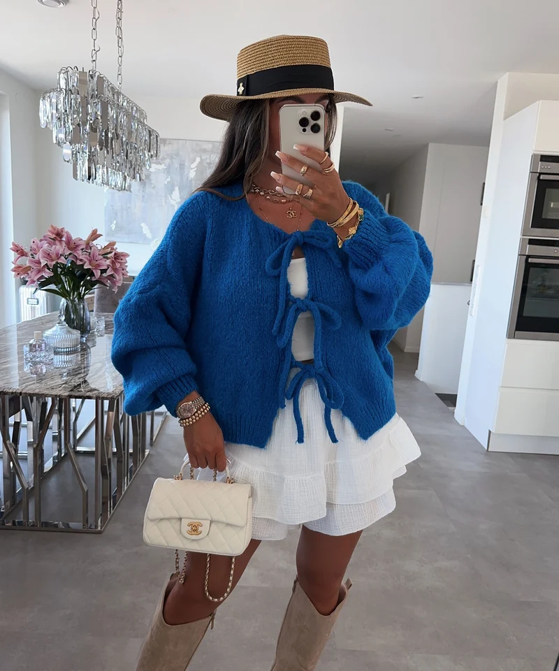 Cardigan Schleife Fia Royalblau