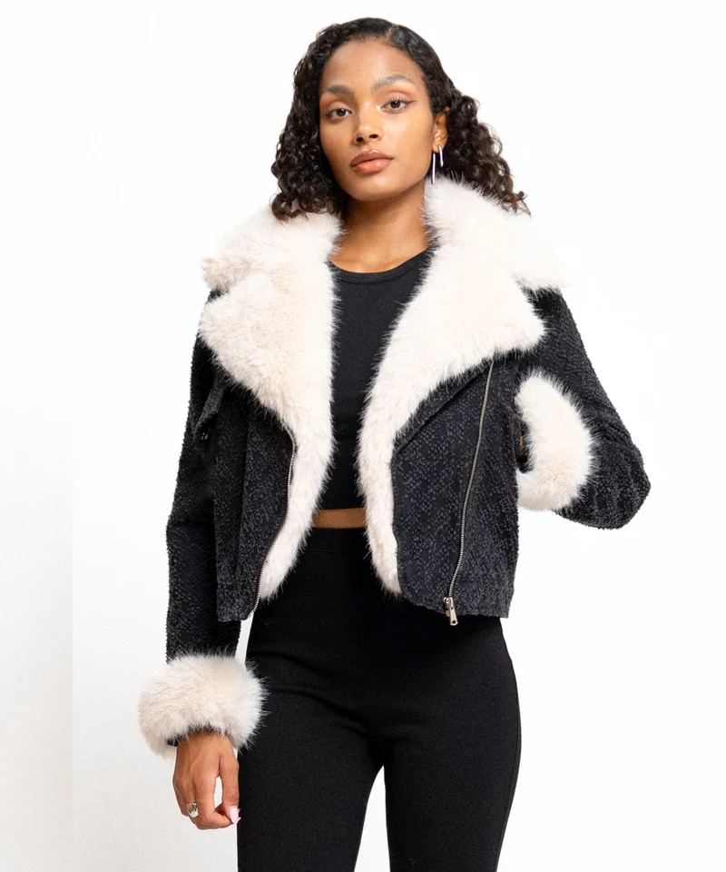 Jacke mit Kunstfell Lumaia Dunkelgrau
