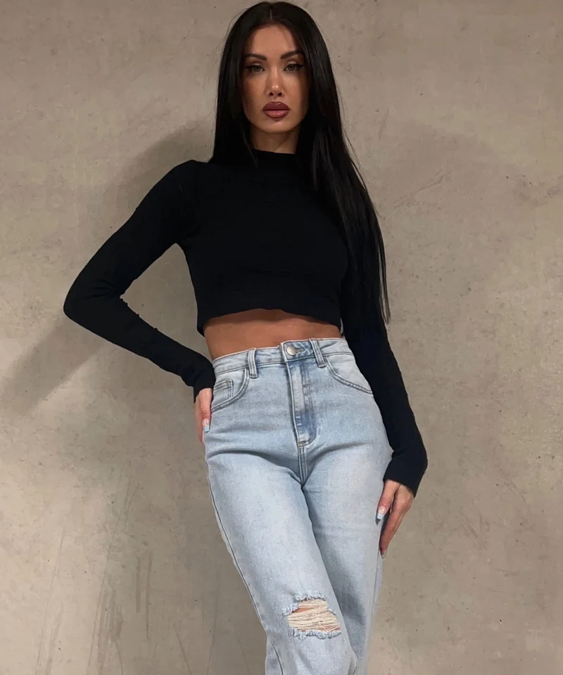 Stretch Baggy Jeans Janni Hellblau
