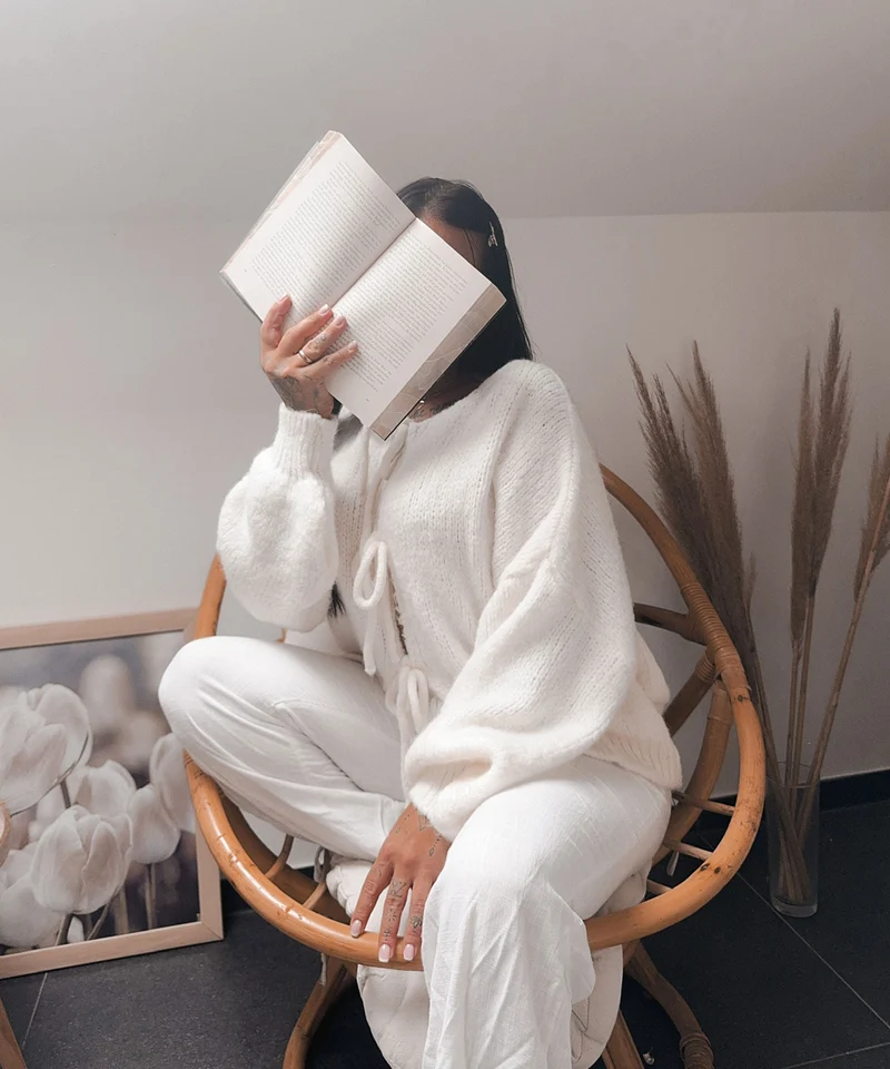 Cardigan Schleife Fia Weiß