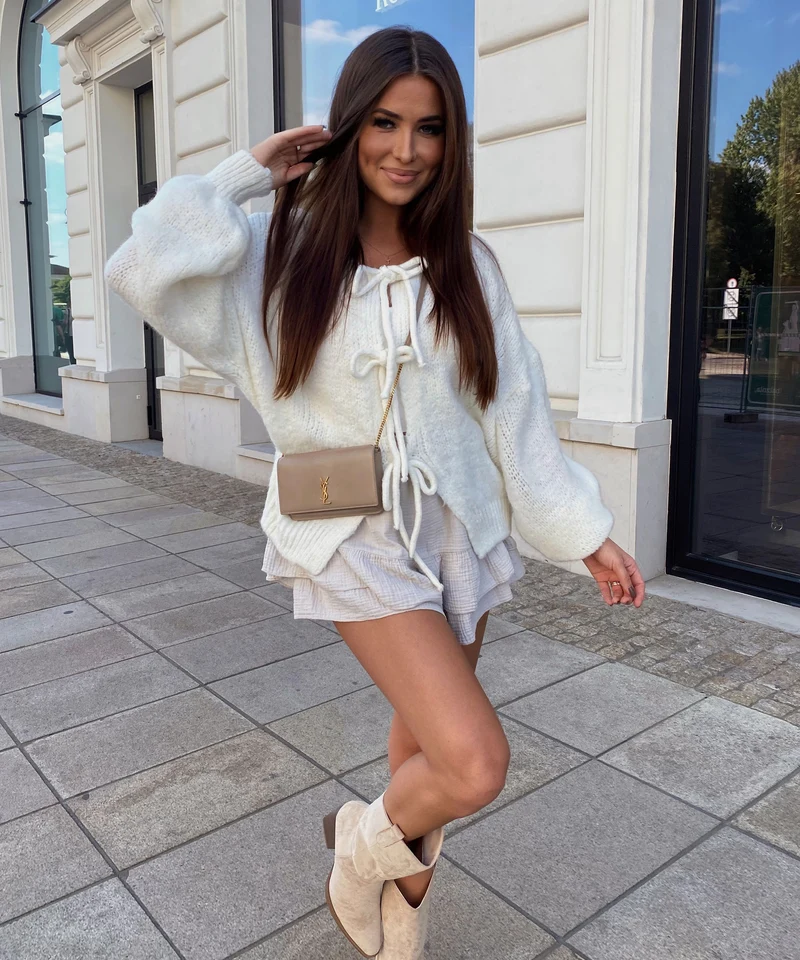 Cardigan Schleife Fia Weiß