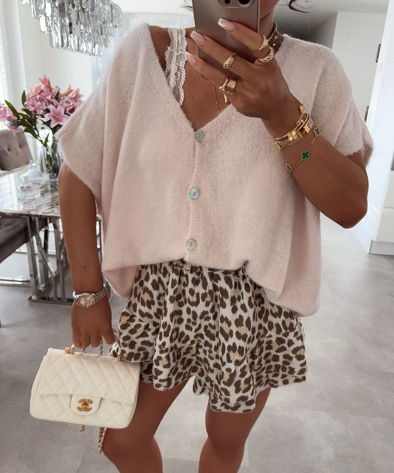 Kurzarm Cardigan Liz Creme