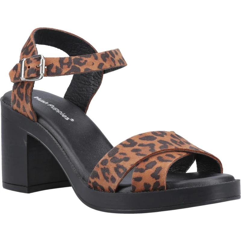 Hush Puppies Georgia Damen-Sandalen mit Absatz | Leopardenmuster