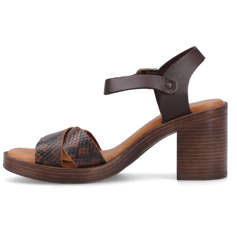 Hush Puppies Georgia Damen-Sandalen mit Absatz | Schokoladenbraun