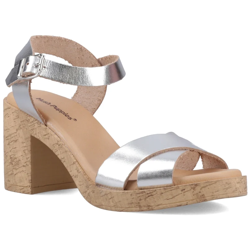 Hush Puppies Georgia Damen-Sandalen mit Absatz | Silber