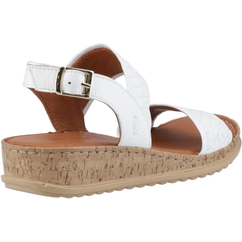 Hush Puppies Damen-Sandalen aus gewebtem Ebenholz | Weiß