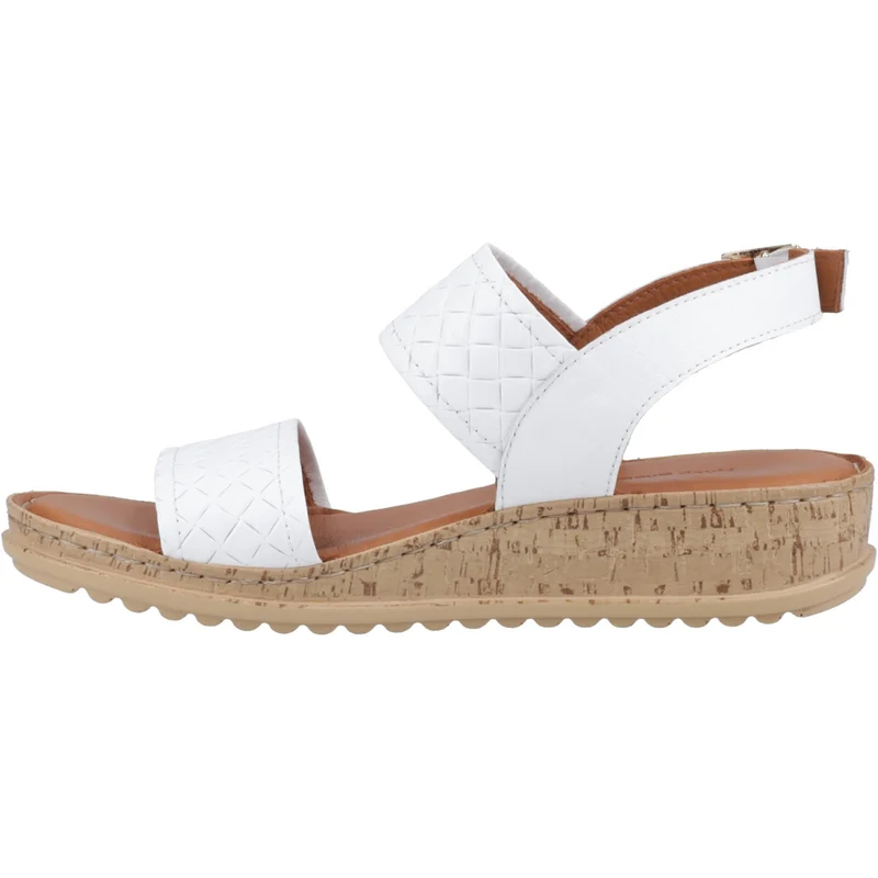 Hush Puppies Damen-Sandalen aus gewebtem Ebenholz | Weiß