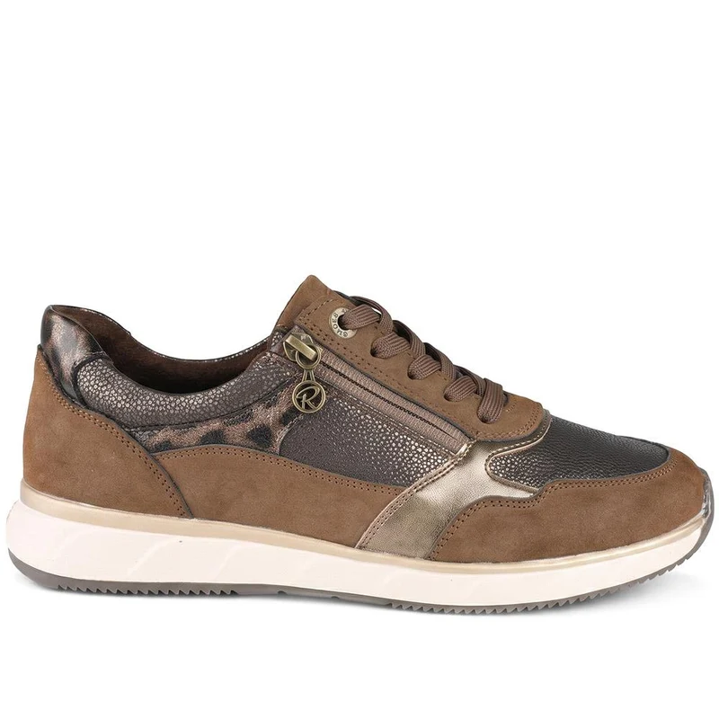 Relife Zip & Lace Up Trainers - RELIF44023 / 329 644 - Cognac