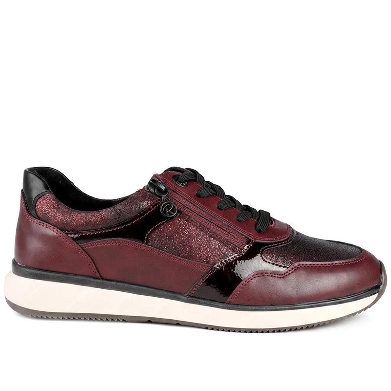 Relife Zip & Lace Up Trainers - RELIF44023 / 329 644 - Burgundy