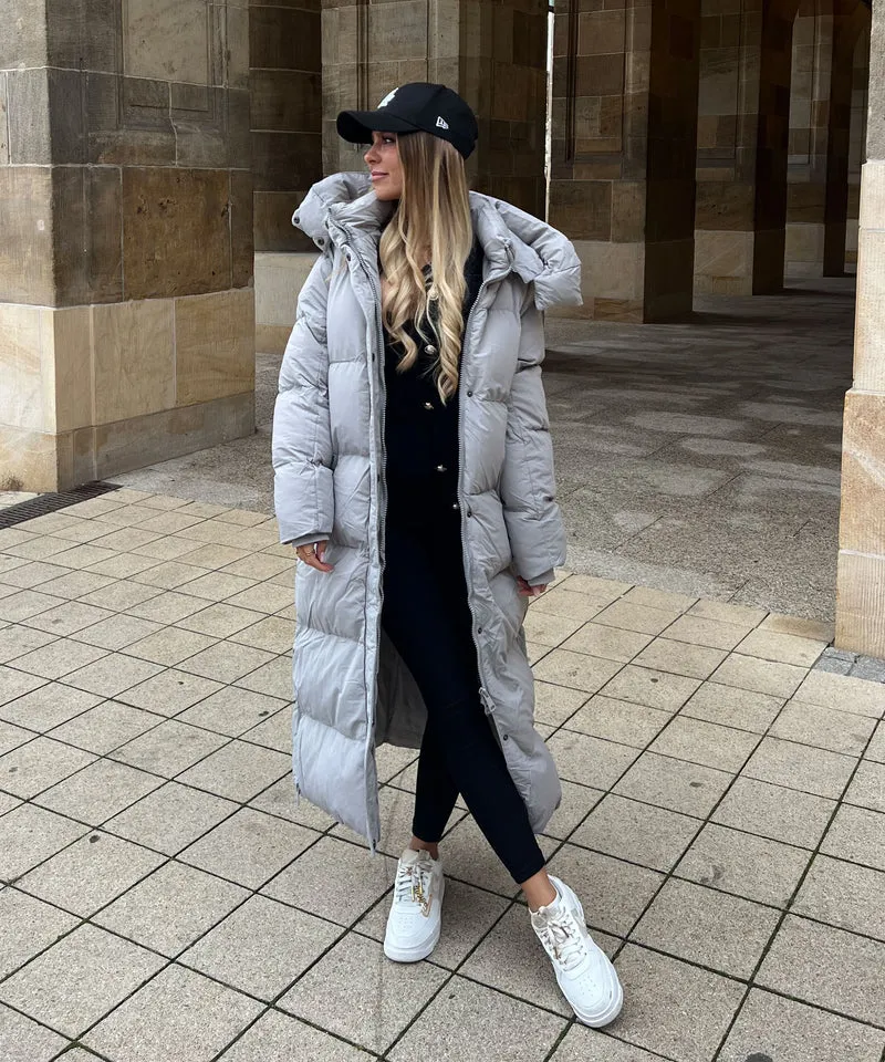 Oversize Jacke Addie Lang Grau