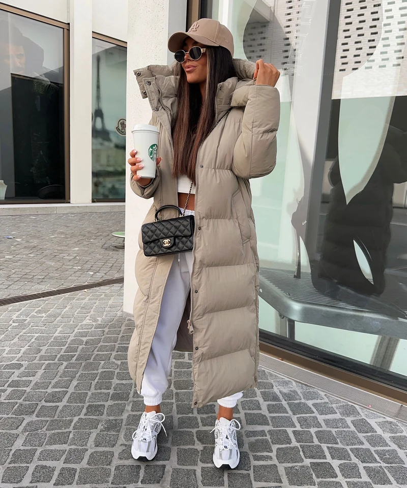 Oversize Jacke Addie Lang Taupe